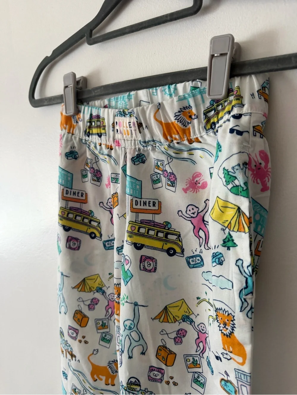 Roller Rabbit X Target White Pajama Pants Multicolor Playful Print NWT XS 4/5